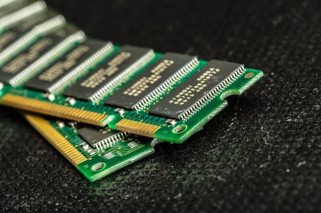 A showcase of different types of RAM modules (DDR4, DDR5) and various types of storage devices (SSD, NVMe, HDD). The image includes close-ups of the components' labels and connectors.