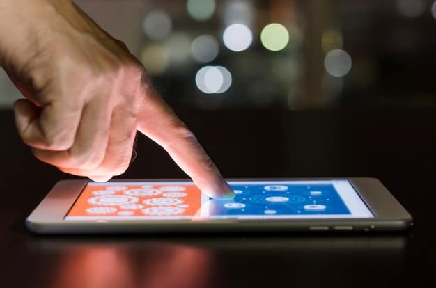 A hand selecting a tech gadget from a virtual rewards catalogue displayed on a tablet, with points balance visible, highlighting the choice of redemption options.
