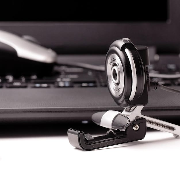 A close-up view of high-quality video conferencing equipment, including a professional microphone, webcam, and ring light. The setup is clean and organized, emphasizing the importance of investing in reliable technology for successful Zoom meetings.