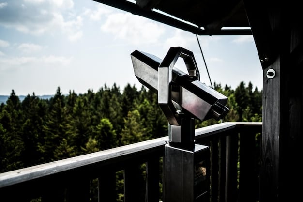 A close-up of a high-definition smart security camera mounted on the corner of a house, capturing a wide field of view, with clear day and night vision capabilities.