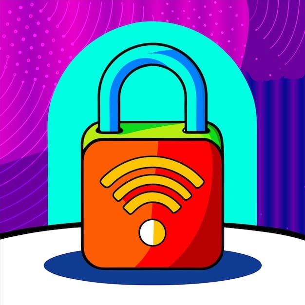 An illustration showing a locked padlock symbol over a Wi-Fi router, symbolizing secure network protection.