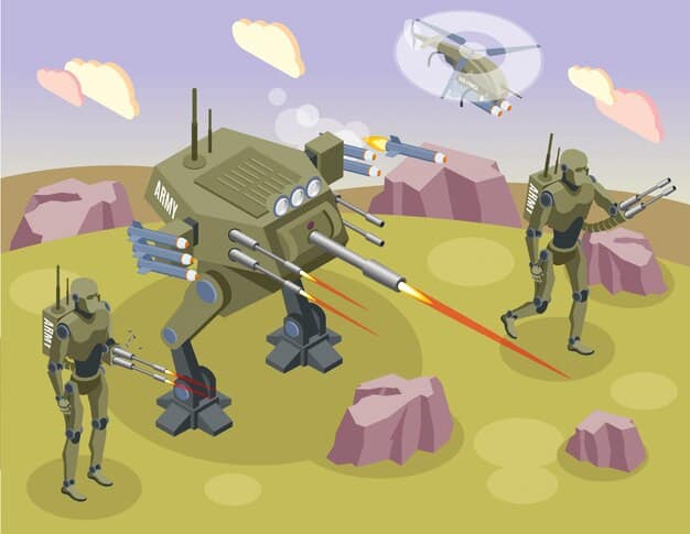 A detailed and dynamic illustration of various advanced technologies being deployed at a border, such as drones flying overhead, ground sensors on the terrain, and a control center displaying real-time data on large screens. The image should highlight the 