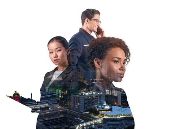 A diverse group of people from different socio-economic backgrounds, looking thoughtfully at a blurry financial graph in the background, conveying uncertainty and individual economic struggles.