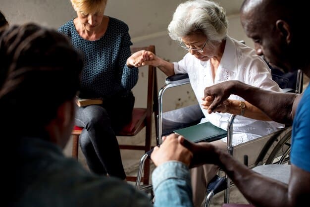 A diverse group of seniors participating in a community wellness program, highlighting the social support aspects of new Medicare Advantage benefits.