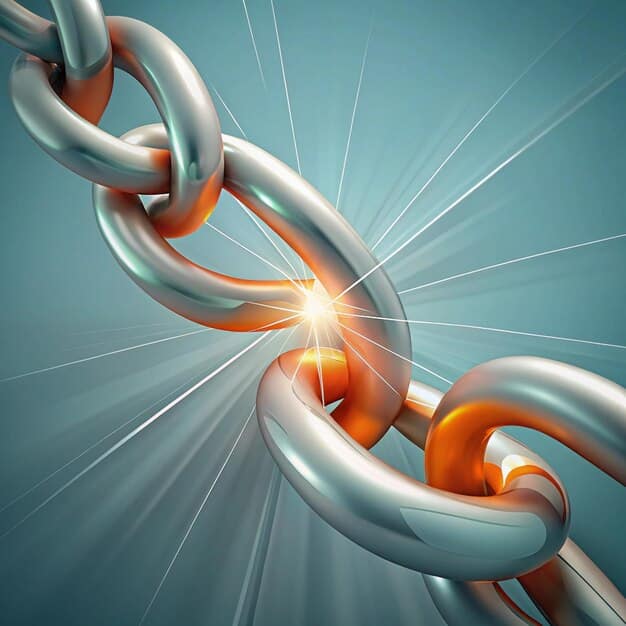 A visual metaphor of a strong, intertwined chain link, moving smoothly forward, possibly with some digital data streams flowing through it, representing a modernized, resilient supply chain. The background could be a blurred cityscape of a US retail hub.