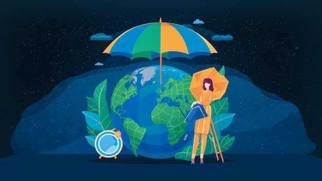 A visual representation of climate change contributing to extreme weather events, showing an illustration of rising global temperatures with superimposed images of floods, tornadoes, and wildfires, emphasizing the connection to the 'National Emergency Declared: Severe Weather Events Cause Widespread Disruption Across US' due to severe climate conditions.