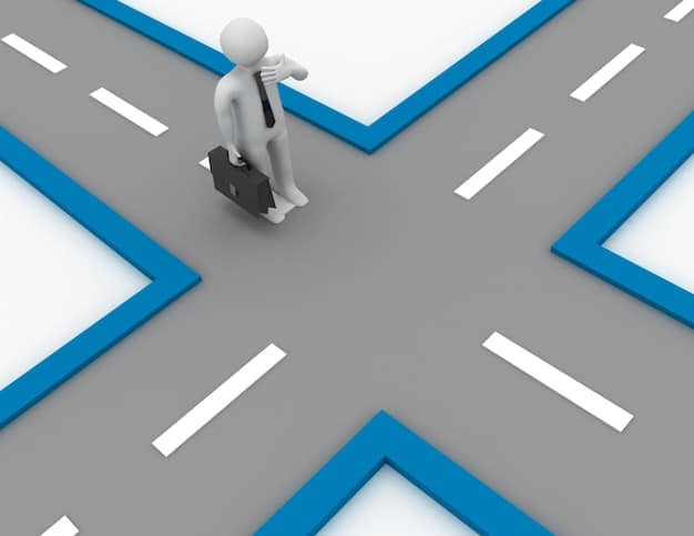 A symbolic image depicting a crossroads, representing the challenges and choices involved in implementing the new education reform bill. The image includes signs pointing in different directions, symbolizing various pathways and potential outcomes.