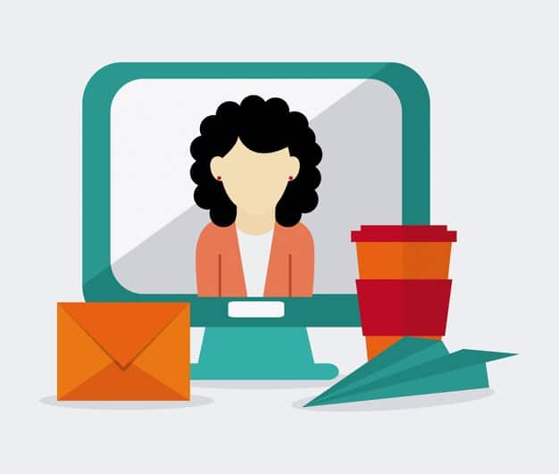 A person sending a thank-you email after a job interview, illustrating the importance of following up promptly. The email subject line clearly states 