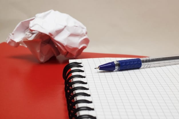 A close-up of a notebook with a pen writing down negative thoughts and then crossing them out, replacing them with positive affirmations. This symbolizes the process of challenging and reframing negative thoughts associated with imposter syndrome.