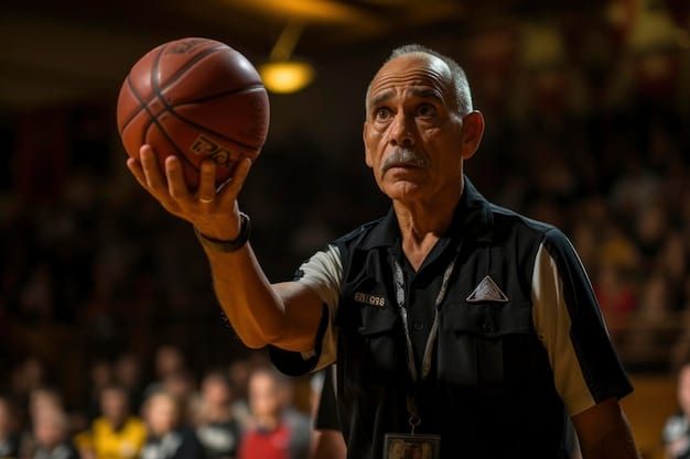 A veteran with a prosthetic leg playing adaptive sports, specifically basketball, with a diverse group of other veterans, demonstrating resilience and community support.