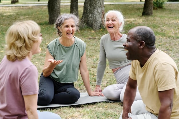 A diverse group of seniors participating in a wellness class, demonstrating the proactive health benefits often included in enhanced Medicare Advantage plans.
