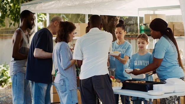 A diverse group of people participating in a community health fair. There are booths with information on various health topics, people getting screened for blood pressure and glucose levels, and healthcare professionals providing advice. The scene is outdoors and sunny, symbolizing community health and preventative care related to Preventable Diseases: How the Updated CDC Guidelines Can Save You Money and Improve Your Health.