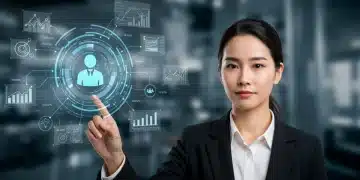 Woman planning career pivot on digital screen for 2026