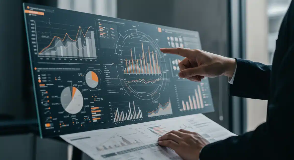 Data scientist analyzing complex data for business insights