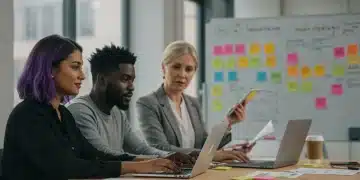 Professionals collaborating on future job market strategies