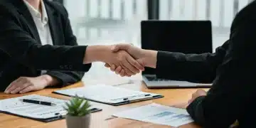 Professional woman shaking hands, securing a 10% higher salary in 2026
