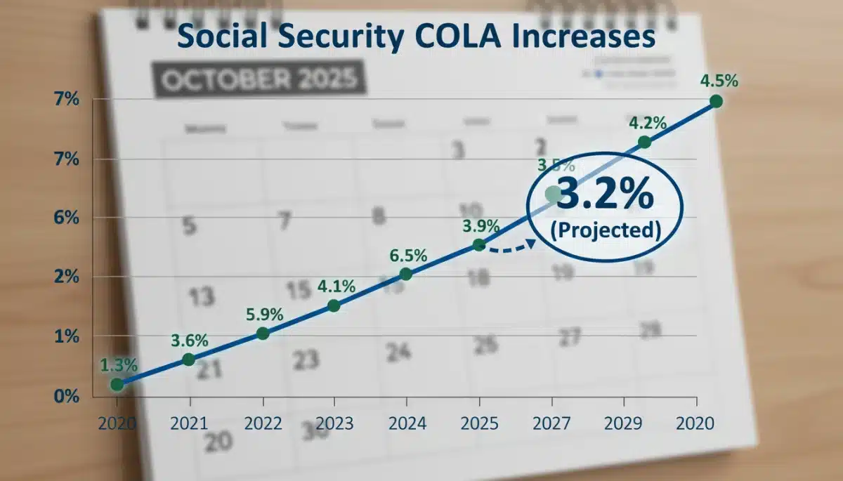 Graph illustrating historical Social Security COLA increases including 2026