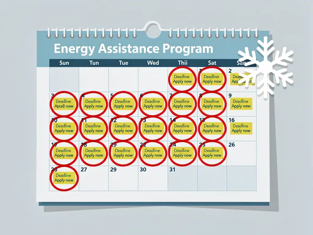 Calendar highlighting key deadlines for energy assistance
