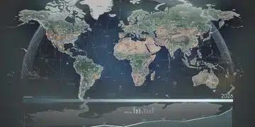 Global Health Security 2026 concept, with world map, data, and protective shield, signaling preparedness for future pandemics and economic resilience.