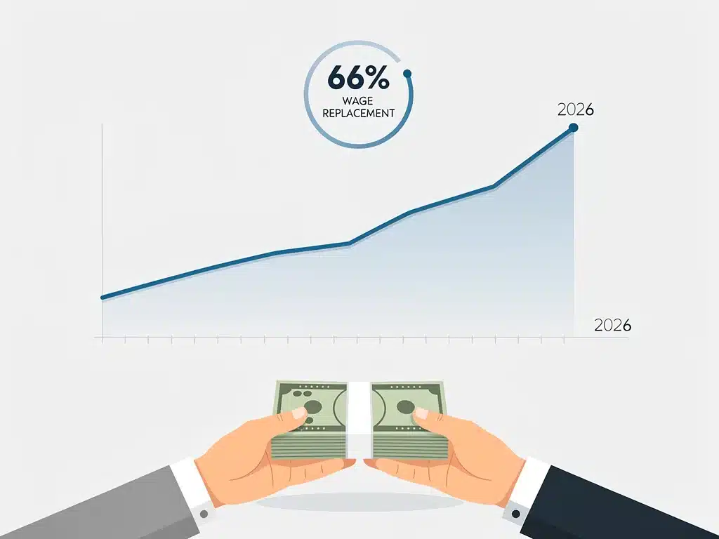 Visualizing 66% wage replacement rate in Workers' Compensation 2026