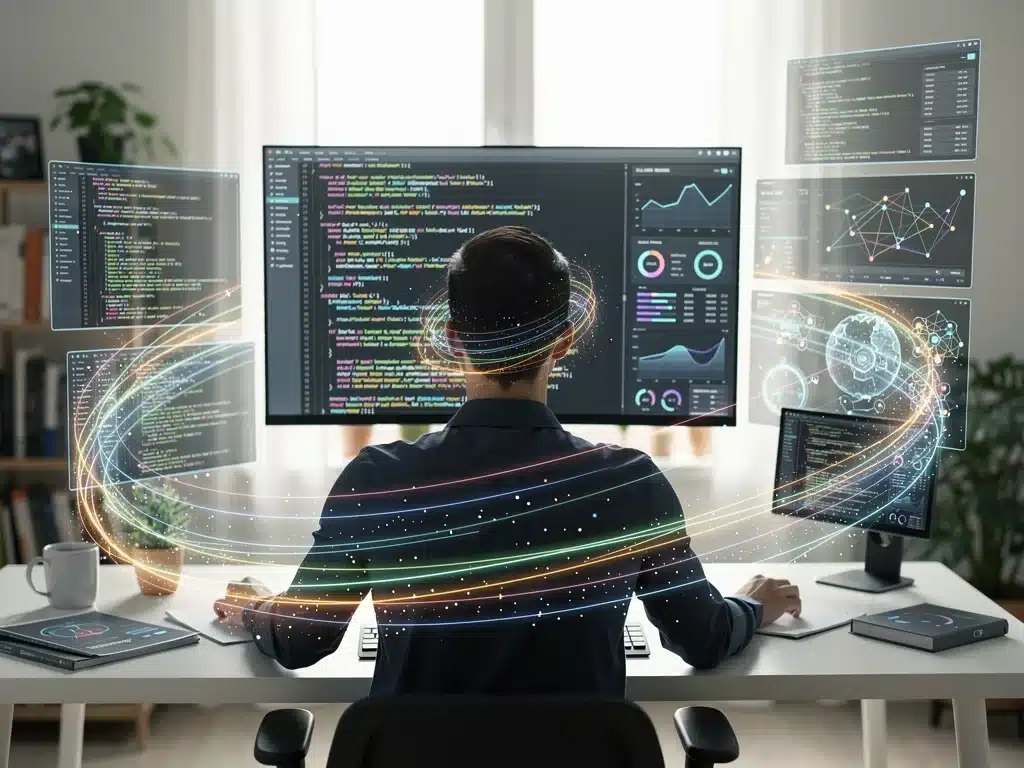 Professional mastering data analytics and AI tools for career advancement