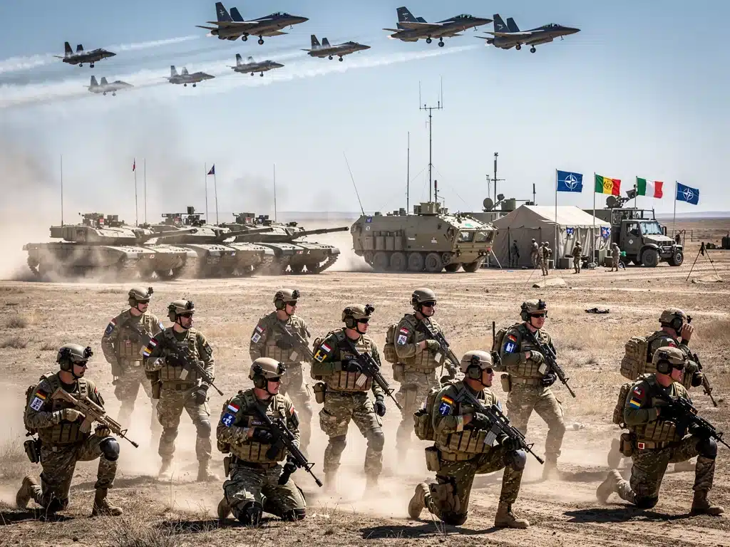 Joint NATO military exercise demonstrating interoperability